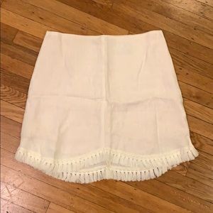 reformation white linen skirt
